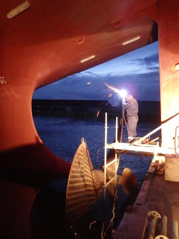Propeller repairs UPE Global, underwater maintenance & repair